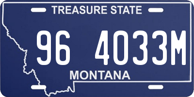 MT license plate 964033M
