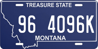 MT license plate 964096K