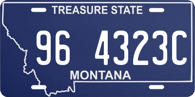 MT license plate 964323C