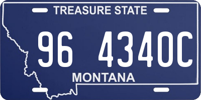 MT license plate 964340C