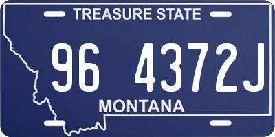 MT license plate 964372J