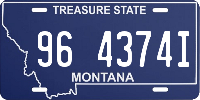MT license plate 964374I