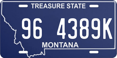 MT license plate 964389K