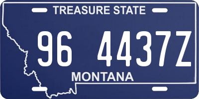 MT license plate 964437Z