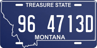MT license plate 964713D