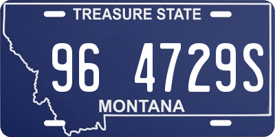 MT license plate 964729S