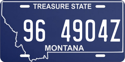 MT license plate 964904Z