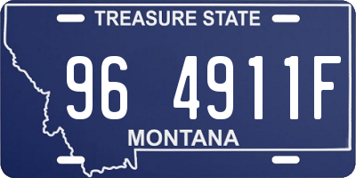 MT license plate 964911F