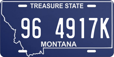 MT license plate 964917K