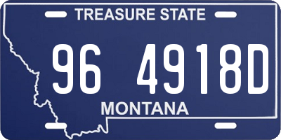 MT license plate 964918D