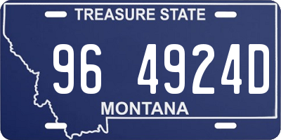 MT license plate 964924D
