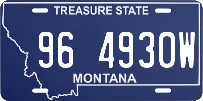 MT license plate 964930W