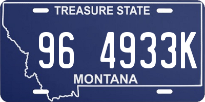 MT license plate 964933K