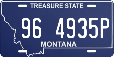 MT license plate 964935P