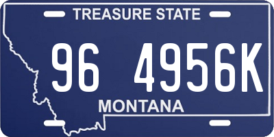 MT license plate 964956K