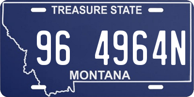 MT license plate 964964N