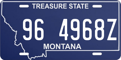 MT license plate 964968Z