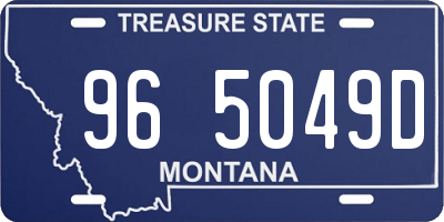 MT license plate 965049D