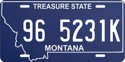 MT license plate 965231K