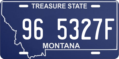 MT license plate 965327F