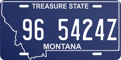MT license plate 965424Z
