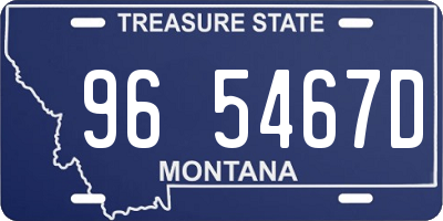 MT license plate 965467D