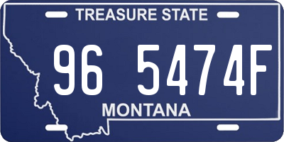 MT license plate 965474F