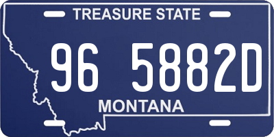 MT license plate 965882D