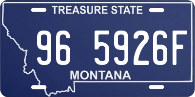 MT license plate 965926F