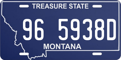 MT license plate 965938D