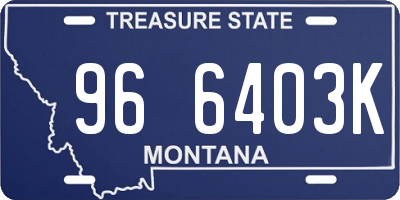 MT license plate 966403K