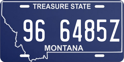 MT license plate 966485Z