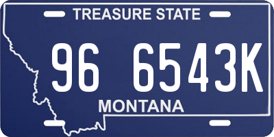 MT license plate 966543K