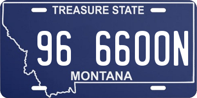 MT license plate 966600N