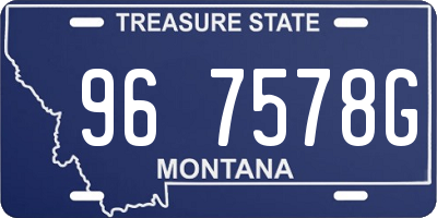 MT license plate 967578G