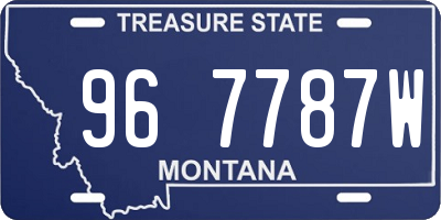 MT license plate 967787W