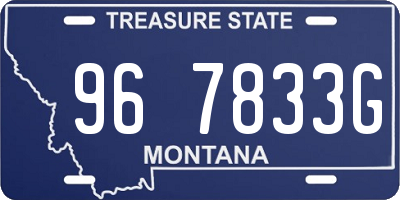 MT license plate 967833G