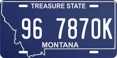 MT license plate 967870K