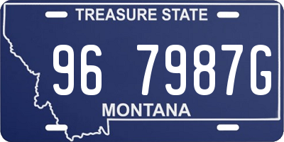 MT license plate 967987G