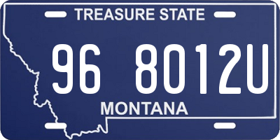 MT license plate 968012U