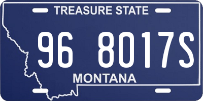 MT license plate 968017S