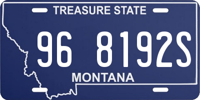 MT license plate 968192S
