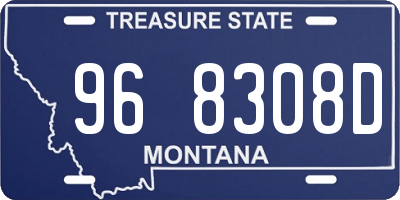 MT license plate 968308D