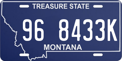 MT license plate 968433K