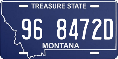 MT license plate 968472D