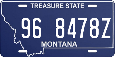 MT license plate 968478Z