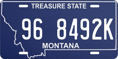 MT license plate 968492K