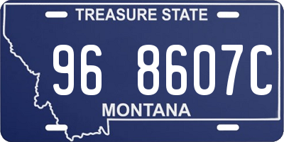 MT license plate 968607C