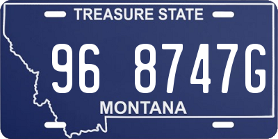 MT license plate 968747G