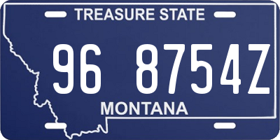 MT license plate 968754Z